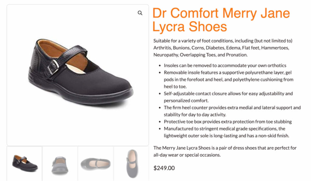 Image of Dr Comfort shoes and insoles available on feetcare.sg