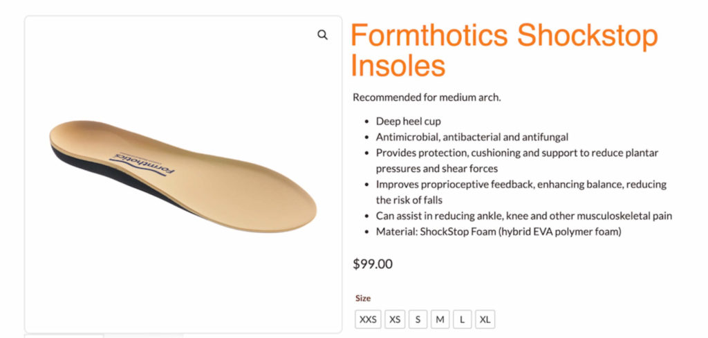 Image of Formthotics shoe insoles available on feetcare.sg