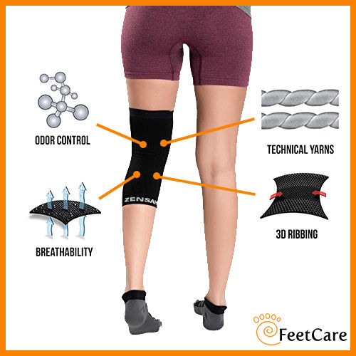 Zensah Knee Compression Sleeve, (Unisex) Knee support