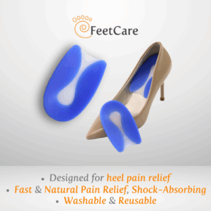 [1 pair] FeetCare Silicone Gel Heel Cup | Best for Heel Spurs, Fat Pad Atrophy, Heel Pain